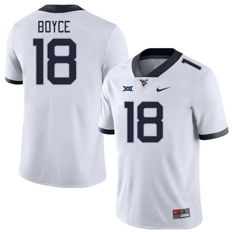 Men #18 Israel Boyce West Virginia Mountaineers College Football Jerseys Stitched Sale-White